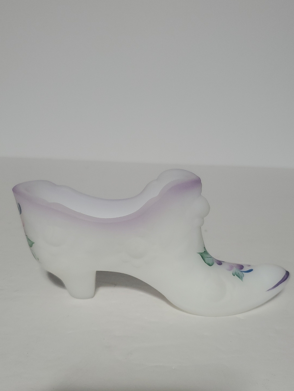 Vtg Fenton Hand Painted Glass Slipper